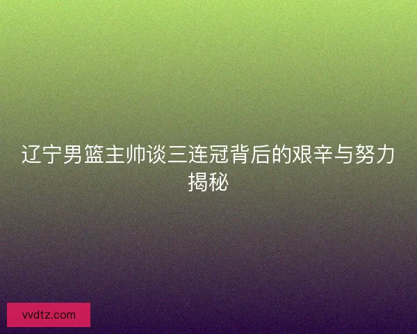 辽宁男篮主帅谈三连冠背后的艰辛与努力揭秘